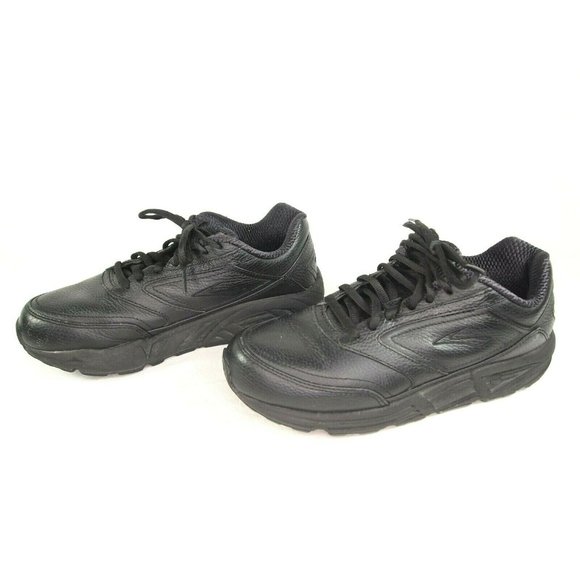 Brooks Addiction Walker Black Leather Shoes Size 8 - Picture 3 of 6